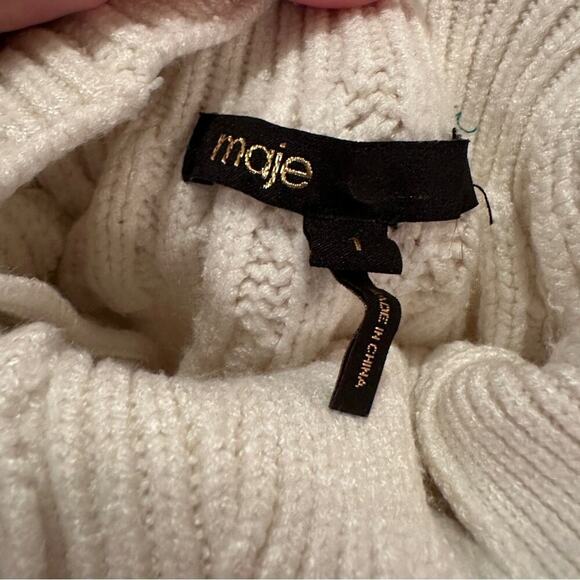 RTR Maje Marnety Button Cable Knit Long Sleeve Button Detail‎ Sweater Sz 1 (S) - Picture 6 of 16